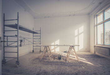 home renovation - room during renovation - restoration