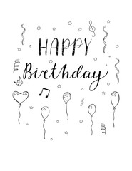 Hand drawn Birthday card.