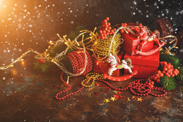 Naklejka premium Christmas Holiday Background.