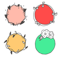 Set of vector hand drawn doodle frames.