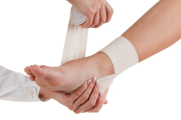 Elastic supportive orthopedic bandage, compression stabilizer ankle