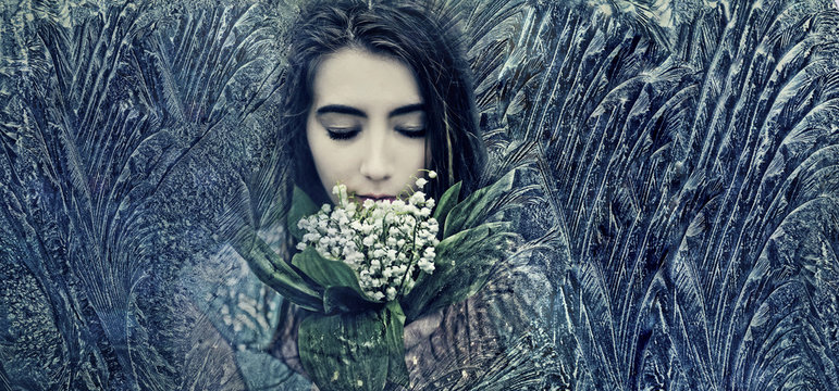 The frozen woman blindly