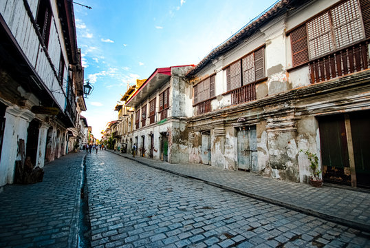Historic street of Calle Crisologo, Vigan, Ilocos Sur, Philippines