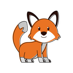 Cute fox cartoon icon vector illustration graphic design