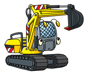 Funny small excavator with eyes © passengerz