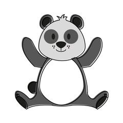 Cute panda bear cartoon icon vector illustration graphic design