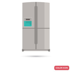Home refrigerator color flat icon