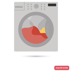 Washing machine color flat icon