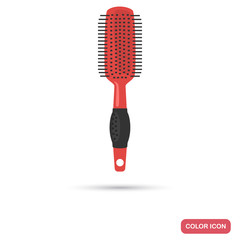 Hair comb color flat icon