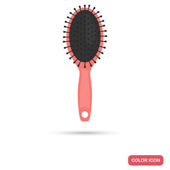 Hair comb color flat icon