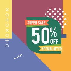 Sale banner template design. Vector illustration