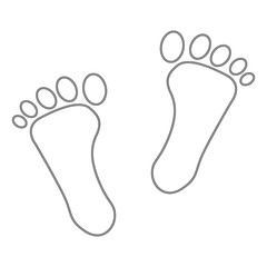 Vector image of human footprints