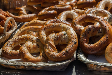 Freshly baked sweet buns.