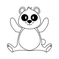 Cute panda bear cartoon icon vector illustration graphic design