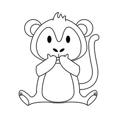 cute monkey cartoon icon vector illustration graphic design