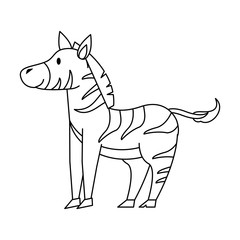 Cute zebra cartoon icon vector illustration graphic design