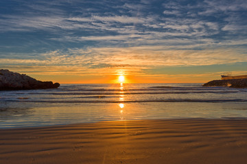 Fototapeta premium The coast of Oropesa del Mar on the Costa Azahar