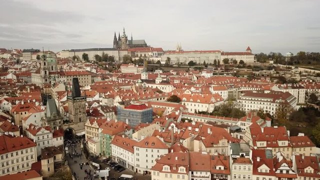 Aerial of Prague 'mala strana'