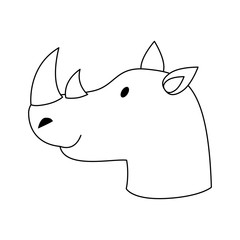 Cute rhino cartoon icon vector illustration graphic design