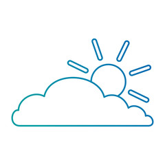 cloud sky with sun vector illustration design