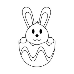 Cute bunny cartoon icon vector illustration graphic design