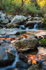 Natural water stream in the mountain Dirfi Greece