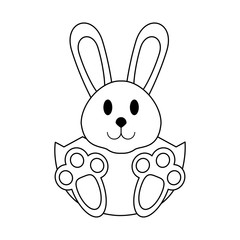 Cute bunny cartoon icon vector illustration graphic design