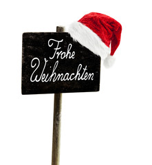 Schild Frohe Weihnachten