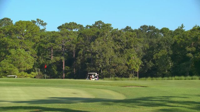 Generic Golf Course Action with Players Enjoying a Lush Green Grass Environment on a Sunny Day near Myrtle Beach South Carolina