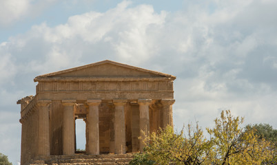 Historic greek architecture in valley of temples near Agrigento, Sicily