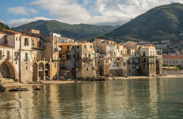 Fototapeta na wymiar Scenic coastal city of Cefalu in Sicily