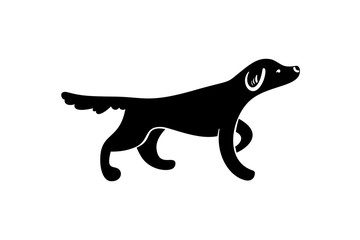 Vector silhuette of staying hunting dog