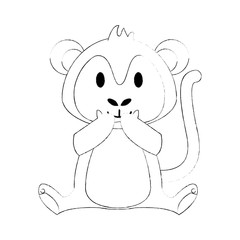 cute monkey cartoon icon vector illustration graphic design