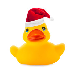 Rubber yellow duck with Santa clause hat