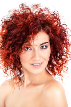  bright red curly hair
