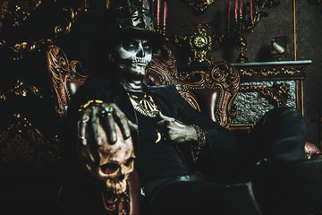 Baron Samedi with skull