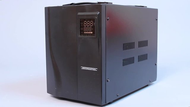 Close-up of voltage converter display, uninterruptible power supply apparatus