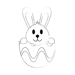 Cute bunny cartoon icon vector illustration graphic design