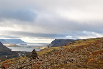 Fototapeta na wymiar Glymur, vue sur la baie en Islande à l'automne