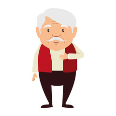 cute grandfather avatar character vector illustration design