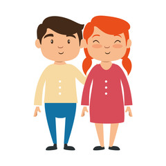 couple of parents avatars characters vector illustration design