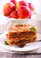 Glazed apple pie squares served