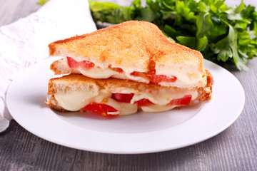 Tomato and mozzarella grilled sandwich