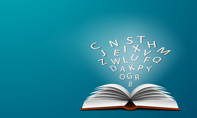 Letters in open book