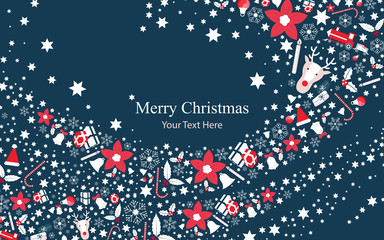 Merry Christmas flat postcard