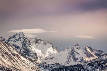Fototapeta na wymiar Clouds on Cadini di Misurina mountain group, Dolomites, Veneto, Italy