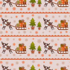 seamless texture with christmas reindeer