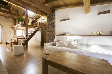 chalet style modern flat in wood - 180368677