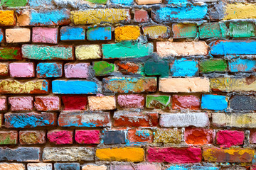 multi colored brick wall