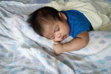 Cute asian baby sleeping